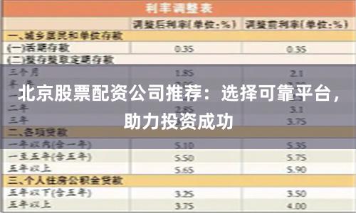 北京股票配资公司推荐：选择可靠平台，助力投资成功