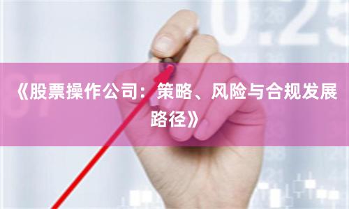 《股票操作公司：策略、风险与合规发展路径》